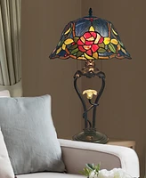 Dale Tiffany Floral Petal Table Lamp with Led Night Light