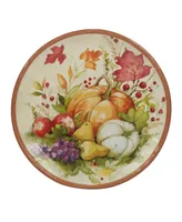 Certified International Harvest Blessings Set of 4 Dinner Plate Service for 4