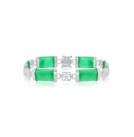 Caribbean Treasures Sterling Silver Linked Jade Bracelet