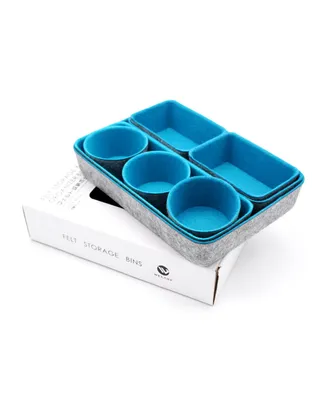 Welaxy 8 Piece Felt Drawer Organizer Set with Round Cups and Trays