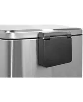 8 Gal./30 Liter and 1.3 Gal./5 Liter Rectangular Stainless Steel Step-on Trash Can Set for Kitchen and Bathroom