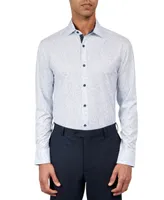 Society of Threads Men's Regular Fit Non-Iron Dot Print Performance Dress Shirt