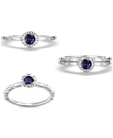 2-Pc. Set Sapphire Bridal Set (1/3 ct. t.w.) in 14k Gold-Plated Sterling Silver (Also in Emerald & Ruby)