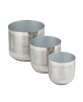 CosmoLiving Metal Indoor Outdoor Planter Set of 3