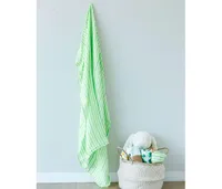 Gots Certified Organic Muslin Swaddle - Two-Pack Gift Set, Avo-Cuddle (Avocado + Lime Stripe) - Avo