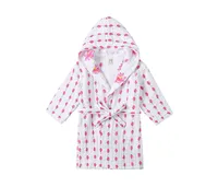 Gots Certified Organic Cotton Muslin Hooded Reversible Bath Robe, Enchanted Garden (Size 1-2Y), Girls, Infant