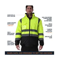 RefrigiWear Men's HiVis Waterproof Insulated Bomber Jacket