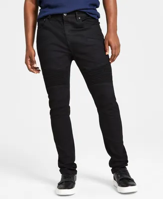 I.n.c. International Concepts Men's Skinny-Fit Black Moto Jeans, Created for Macy's
