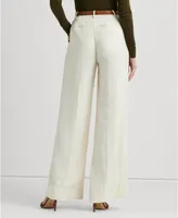 Lauren Ralph Women's Double-Faced Georgette Wide-Leg Pants, Regular & Petite