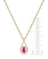 Ruby (1/2 ct. t.w.) & Diamond (1/4 ct. t.w.) Pendant Necklace in 14k Gold