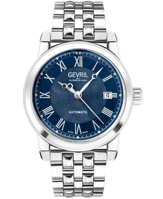 Gevril Men's Madison Swiss Automatic Silver-Tone Stainless Steel Watch 39mm