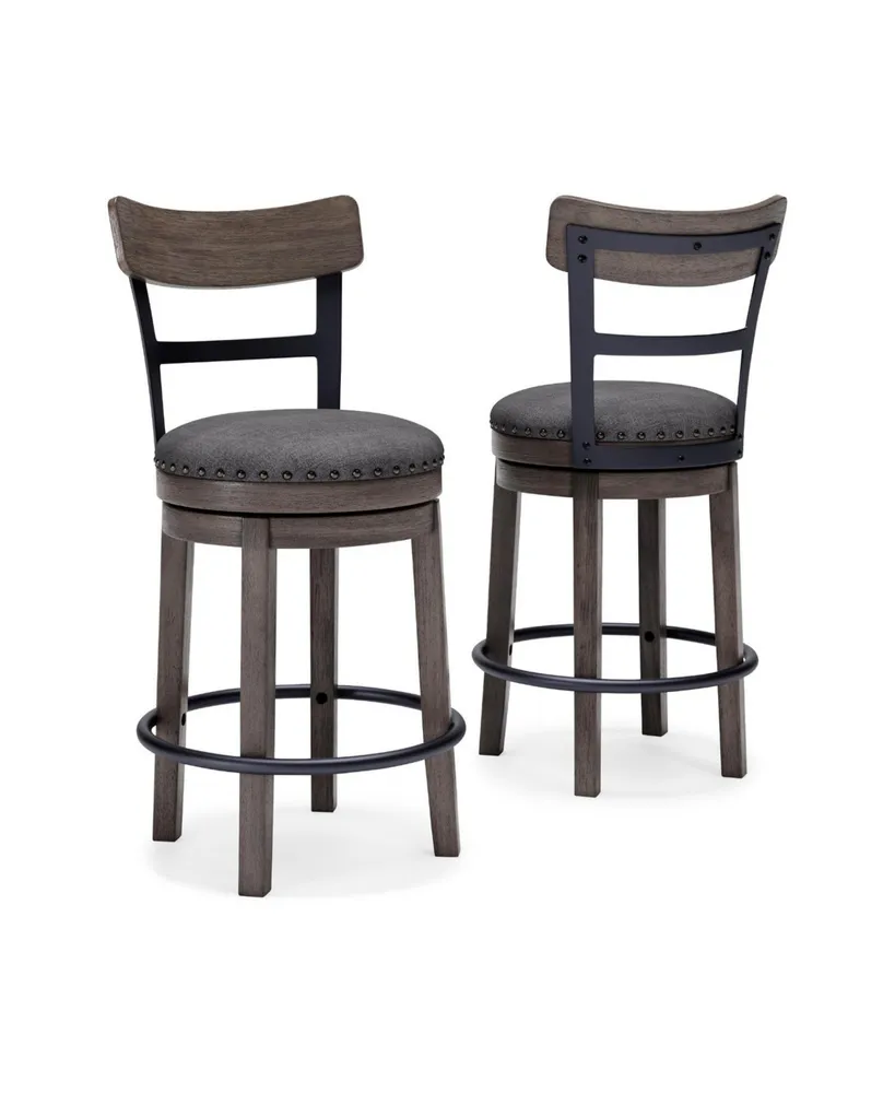 Caitbrook Upholstery Swivel Barstool