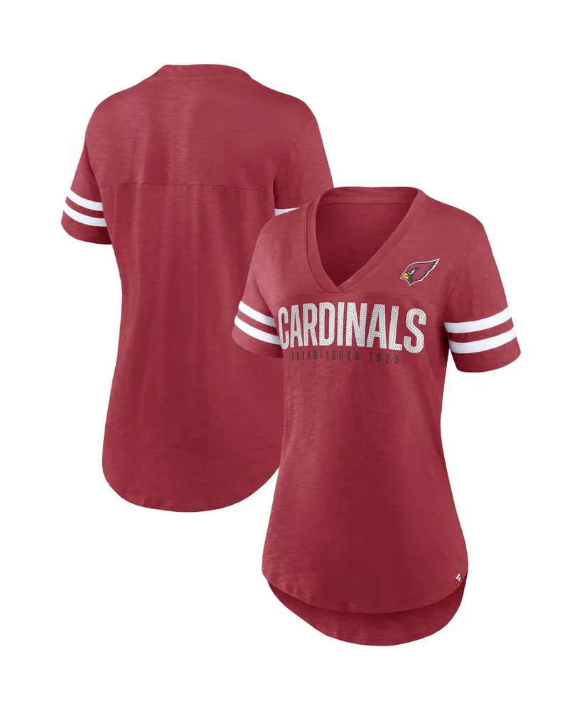 Women's Fanatics Branded Cardinal/White Arizona Cardinals Ombre Long Sleeve T-Shirt Size: Small