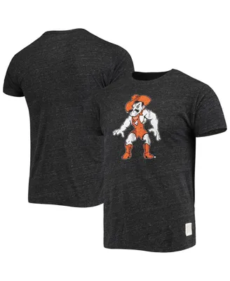 Men's Original Retro Brand Black Oklahoma State Cowboys Wrestler Slub Vintage-Like Tri-Blend T-shirt