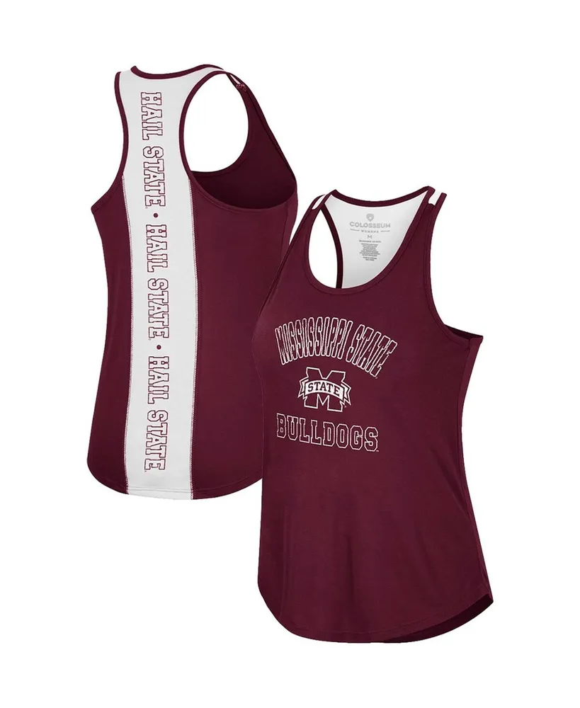 Women's Colosseum Maroon Mississippi State Bulldogs 10 Days Racerback Scoop Neck Tank Top