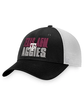 Men's Top of the World Black, White Texas A&M Aggies Stockpile Trucker Snapback Hat