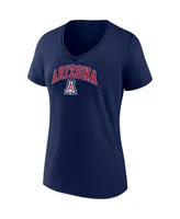 Women's Fanatics Navy Arizona Wildcats Evergreen Campus V-Neck T-shirt