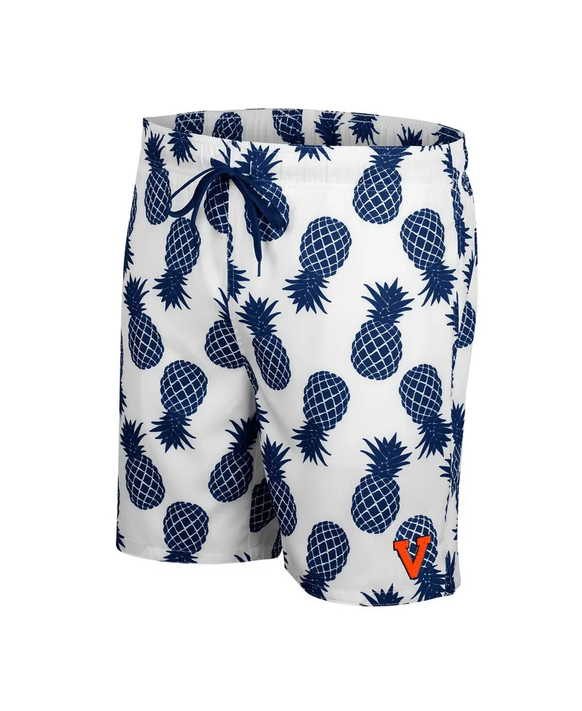 Men's Colosseum White Virginia Cavaliers Pineapples Swim Shorts