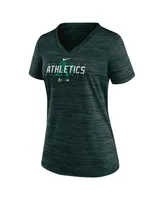 Women's Nike Green Oakland Athletics Authentic Collection Velocity Practice Performance V-Neck T-shirt