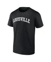 Men's Fanatics Black Louisville Cardinals Basic Arch T-shirt