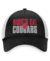 Men's Top of the World Black, White Washington State Cougars Stockpile Trucker Snapback Hat