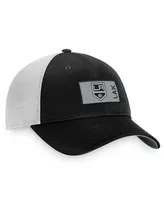 Men's Fanatics Black, White Los Angeles Kings Authentic Pro Rink Trucker Snapback Hat