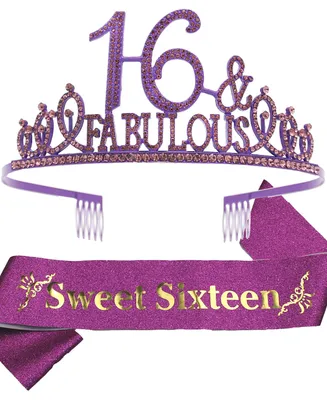 Sweet 16 Gifts for Girls, Sweet 16 Birthday Decorations, Sweet 16 Tiara, Sweet 16 Sash, Sweet 16 Crown and Sash, Sweet 16 Sash and Tiara, 16th Sash an