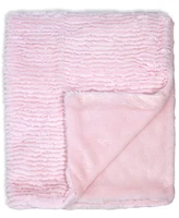 Jesse & Lulu Baby Girls Ridged Plush Blanket, 3 Piece Set