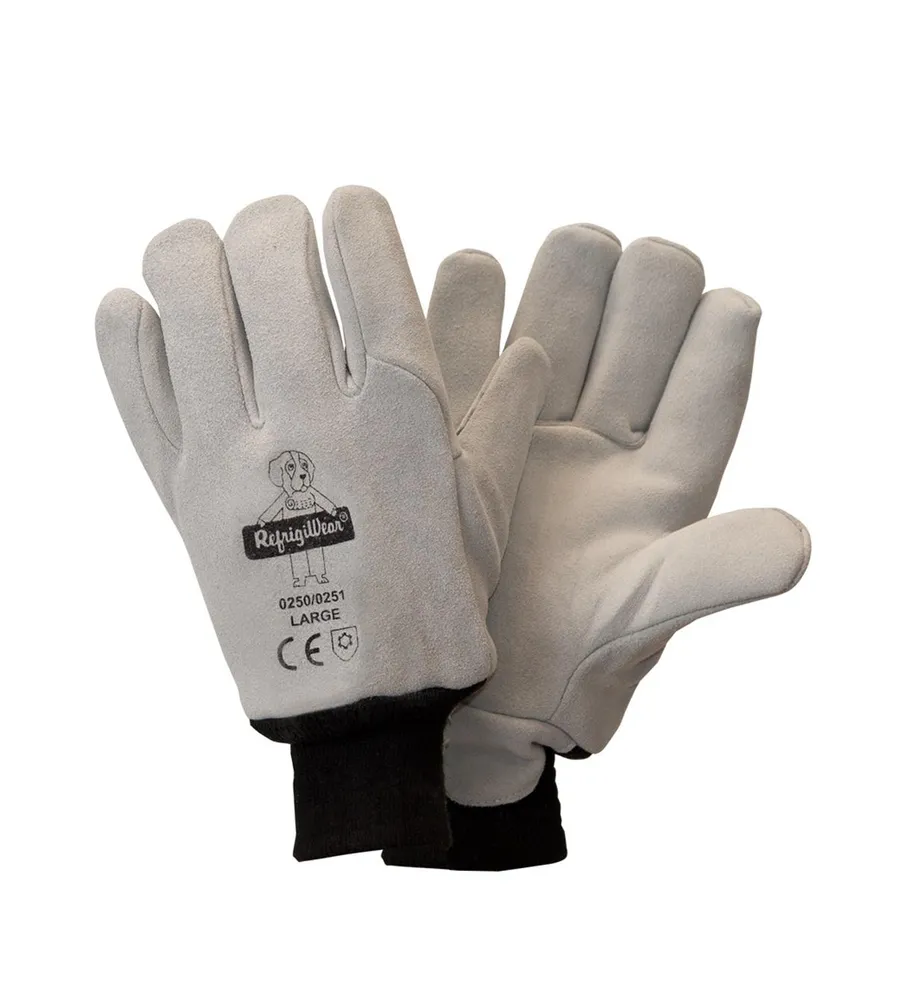 RefrigiWear Men's Fleece Lined Insulated Leather Gloves