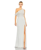 Women's Embellished Drop Shoulder Column Gown