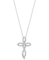 Diamond Cross 18" Pendant Necklace (1/4 ct. t.w.) in Sterling Silver