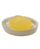 Avanti Drift Lines Textured Ribbed Ceramic Soap Dish