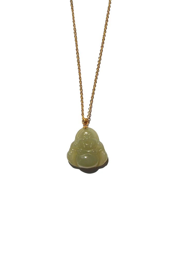 seree Buddha — Green jade buddha pendant necklace