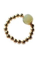 seree Arya — Jade and beaded gold stretch ring