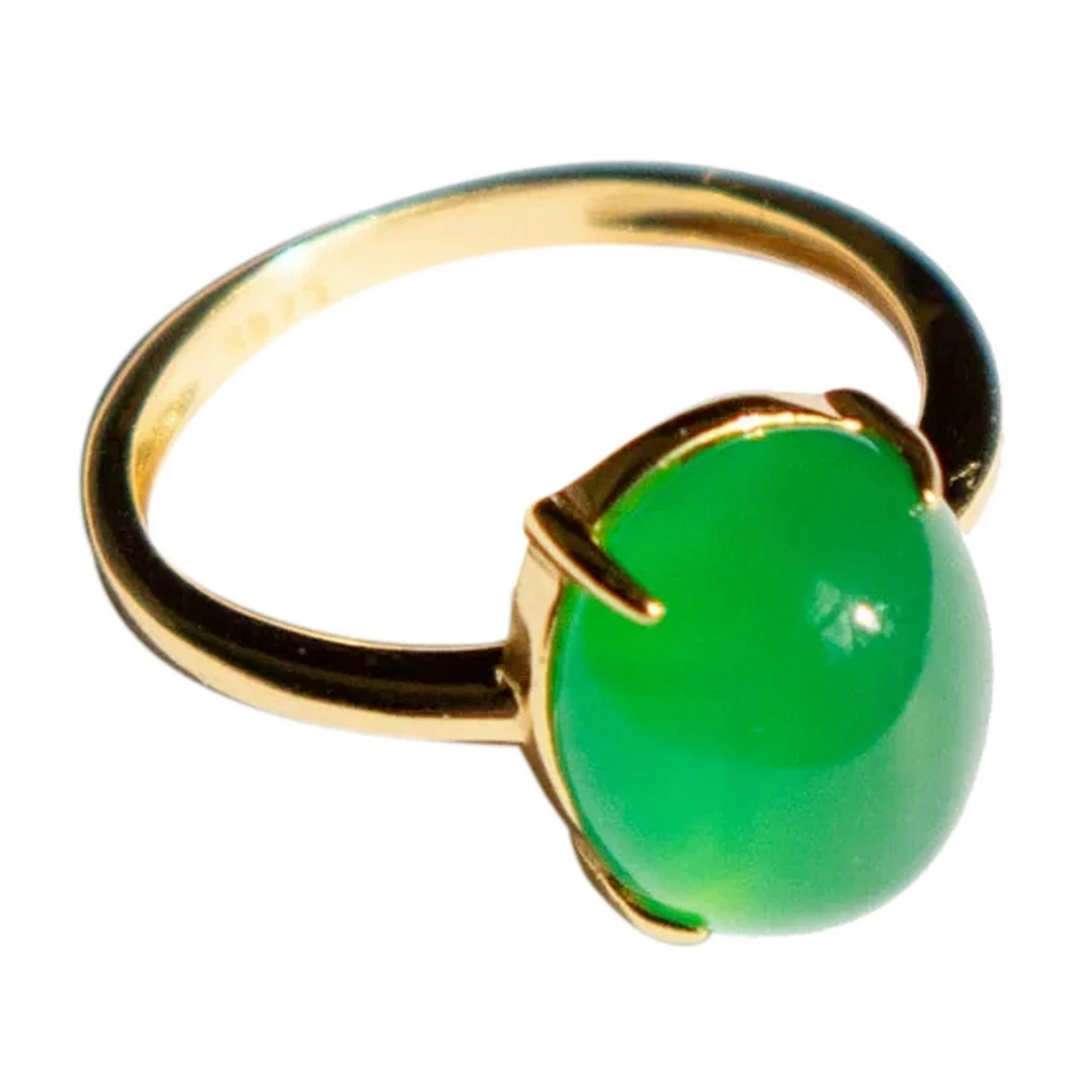 seree Dew — Green jade stone ring