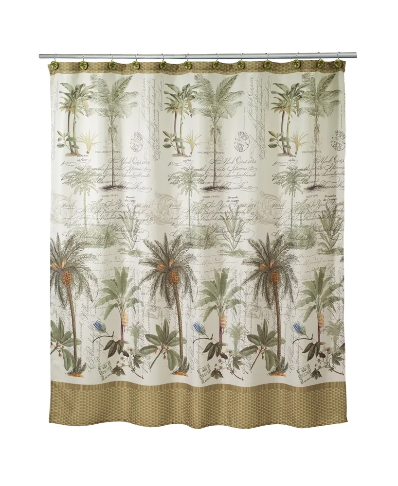 Avanti Colony Palm Tree Printed Shower Curtain, 72" x 72"