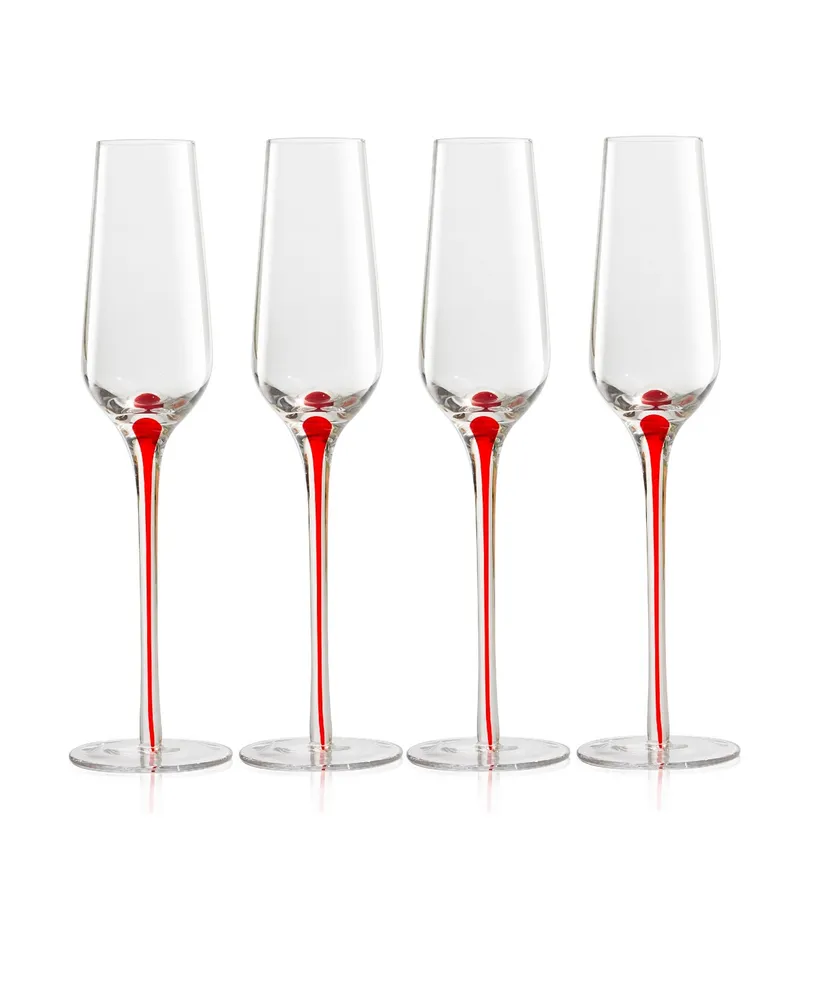 Mikasa Aline Set of 4 Champagne Flute Glasses, 10-Ounce, Clear