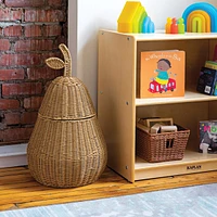 Kaplan Early Learning Pear Washable Wicker Floor Basket