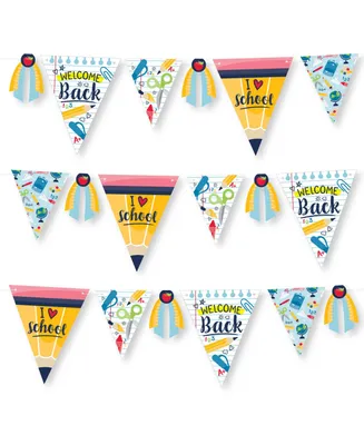Back to School First Day of School Classroom Pennant Triangle Banner 30 Pc