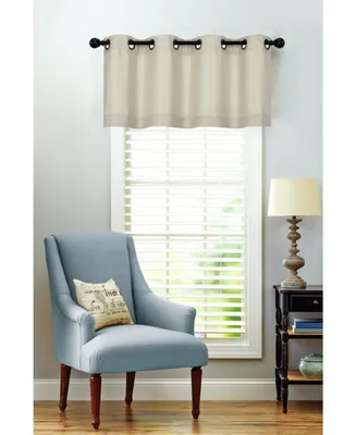 kate aurora Montauk Accents Linen Colored Grommet Top Window Valance - 52 in. W x 20 in. L