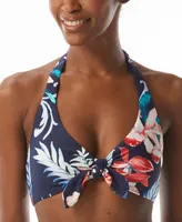 Carmen Marc Valvo Women's Printed Halter Bikini Top