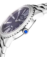 GV2 by Gevril Women's Siena Swiss Quartz Silver-Tone Stainless Steel Watch 37mm