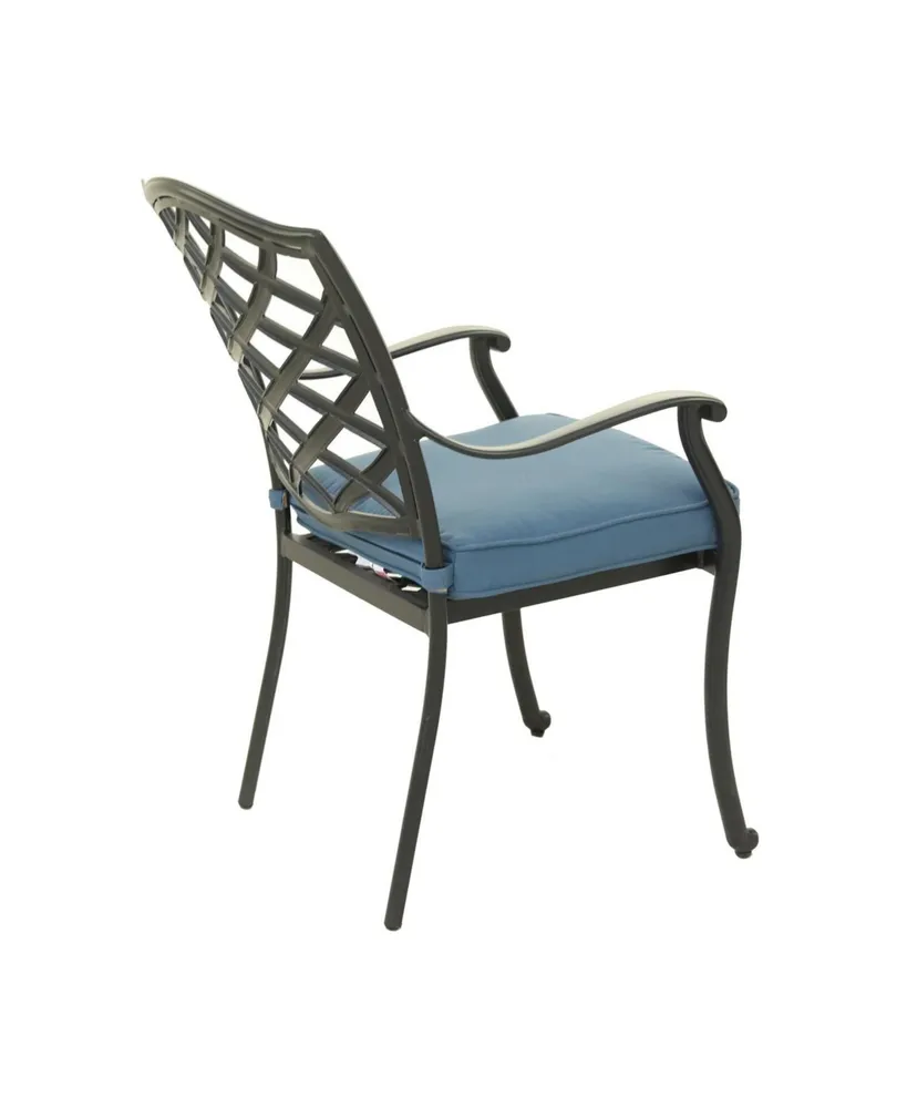 Simplie Fun Dining Arm Chair, Sapphire, Set Of 2