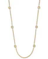 Charter Club Gold-Tone Pave & Imitation Pearl Station Necklace, 42" + 2" extender, Created for Macy's