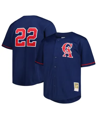 Men's Mitchell & Ness Bo Jackson Navy California Angels Big and Tall Cooperstown Collection Batting Practice Replica Jersey
