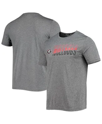 Men's Champion Gray Georgia Bulldogs Slash Stack T-shirt