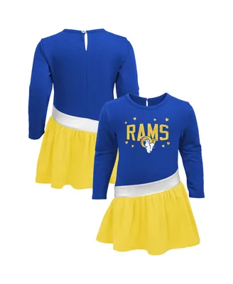 Girls Infant Royal, Gold Los Angeles Rams Heart to Jersey Dress