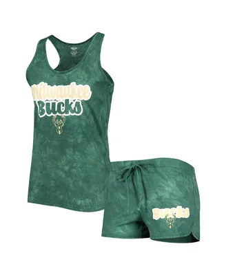 Women's Concepts Sport Hunter Green Milwaukee Bucks Billboard Tank Top and Shorts Sleep Set