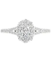 Diamond Oval Halo Engagement Ring (1 ct. t.w.) in 14k White Gold