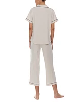 Flora by Nikrooz Women's Annie Notch Top and Capri Pajama Set